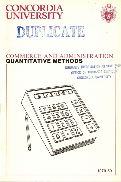 Cover of the Quantitative Methods 1979 Course Guide