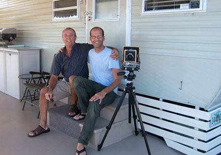 Mika Goodfriend with Fernand Boyer, one of the snowbirds, in Florida, January 2012