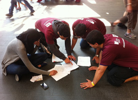 Students pore over questions during the 2011 Concordia Scavenger Hunt.