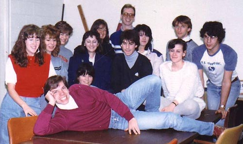 Staff of The Concordian, 1985. Frederic Serre is second from right.