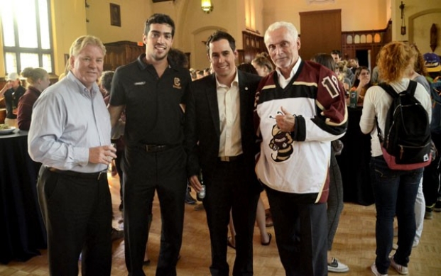 Barry Lorenzetti wearing his new Stingers jersey