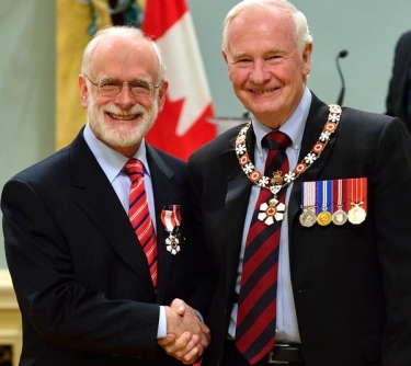 Bernard Lucht, O.C., with Governor General David Johnston