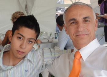 Ben Cohen, left, with father Alon Cohen 