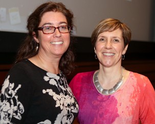 Wanda Bedard with alumna Sonia Ribaux, MA 88