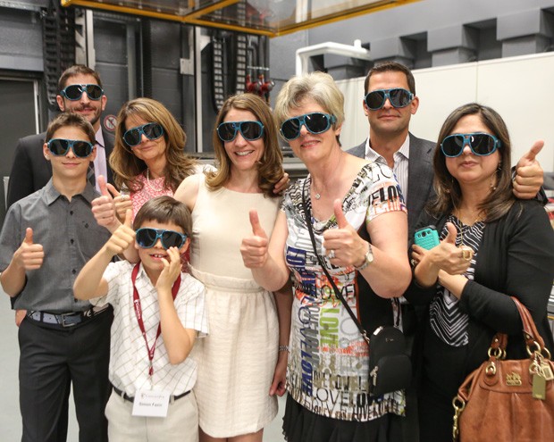 The Fazio family in the Paul Fazio Solar Simulator-Environmental Chamber.