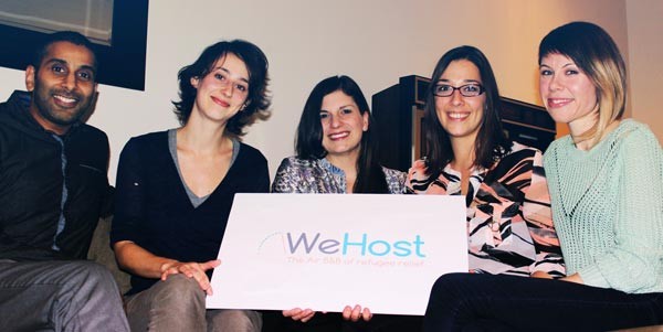 Jenviev Azzolin, far right, with the WeHost team
