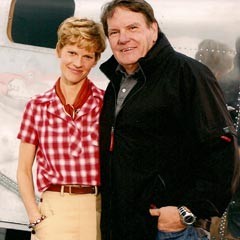 Movie producer Don Carmody with Hilary Swank