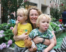 Maeve Haldane with her twin sons.