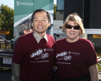 Concordia Co-chair Danielle Tessier, right, with then-chair Jang- Hwan Kwon, in 2014.