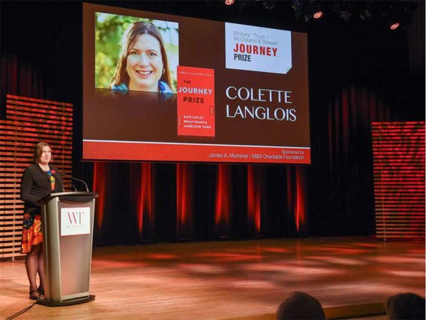 Colette Langlois accepts the Journey Prize