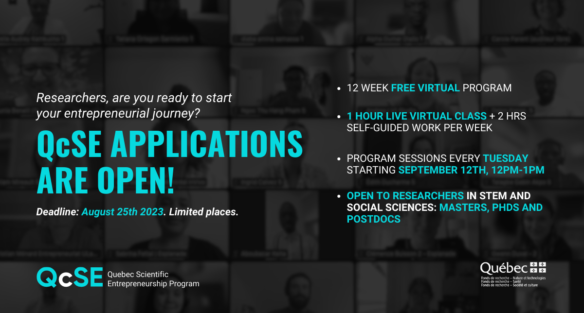 Apply for the Quebec Scientific Entrepreneurship Program