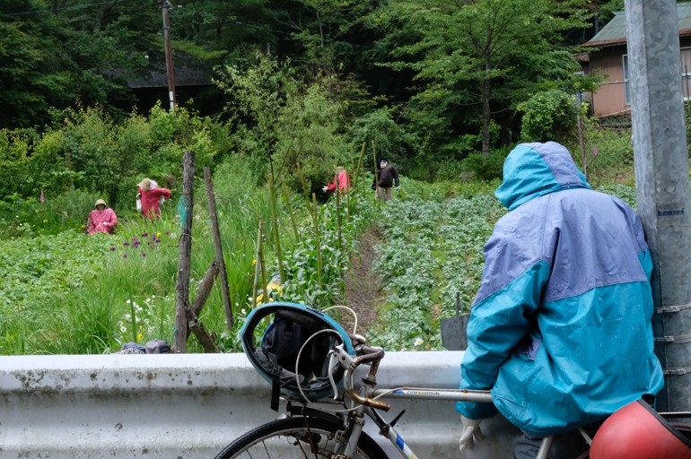 Scarecrows are posed throughout the Japanese village of Nagoro.