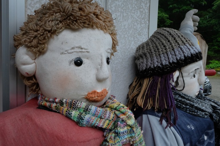 Two scarecrows in Nagoro