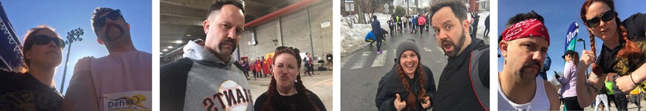 Series of four selfies of two individuals