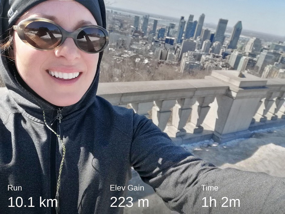 Strava screenshot from Mount Royal lookout 