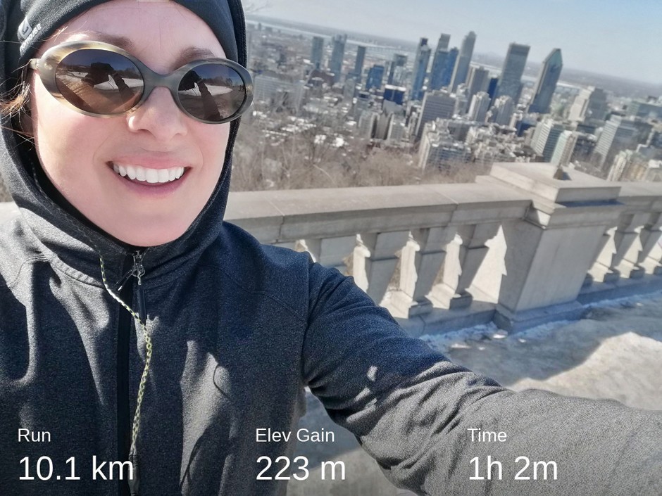 Strava screenshot from Mount Royal lookout 