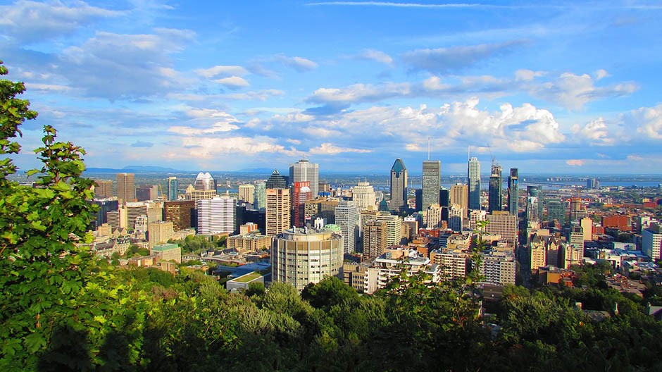 The image shows one of the most vibrant cities in North America, Montreal City.