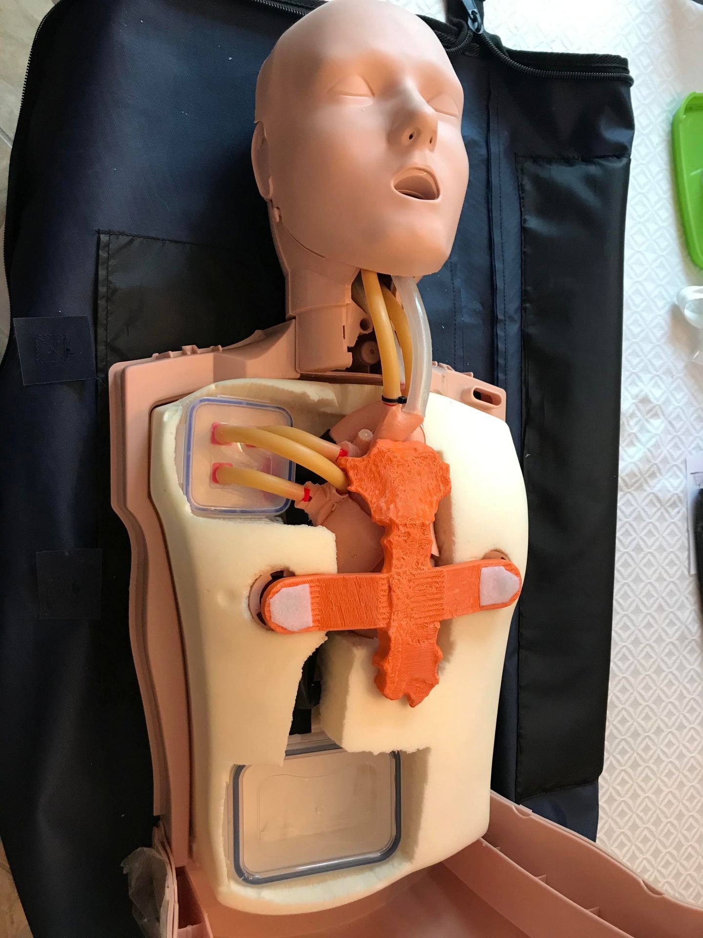 A mannequin designed to simulate blood flow in space