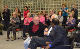 Guests at the award ceremony applaud Margaret Rosinson. | Photo by Concordia University