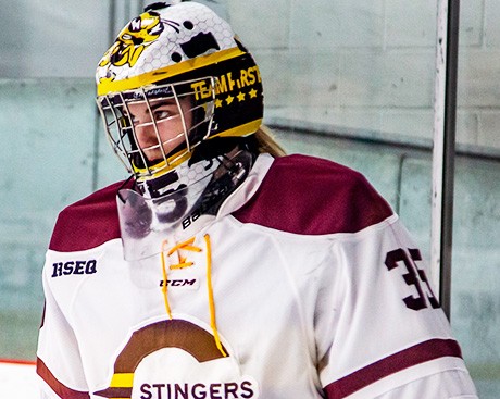 Concordia women's hockey goaltender Katherine Purchase is a high achiever — on and off the ice