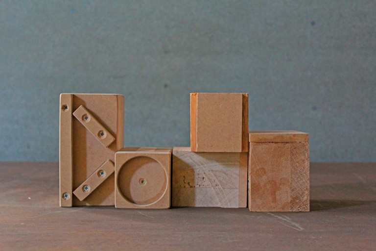 Blocks (made by Achim Hirdes, Exhibition Technician at Städtisches Museum Abteiberg Mönchengladbach), 2015, by Swapnaa Tahmane. | Courtesy of the artist