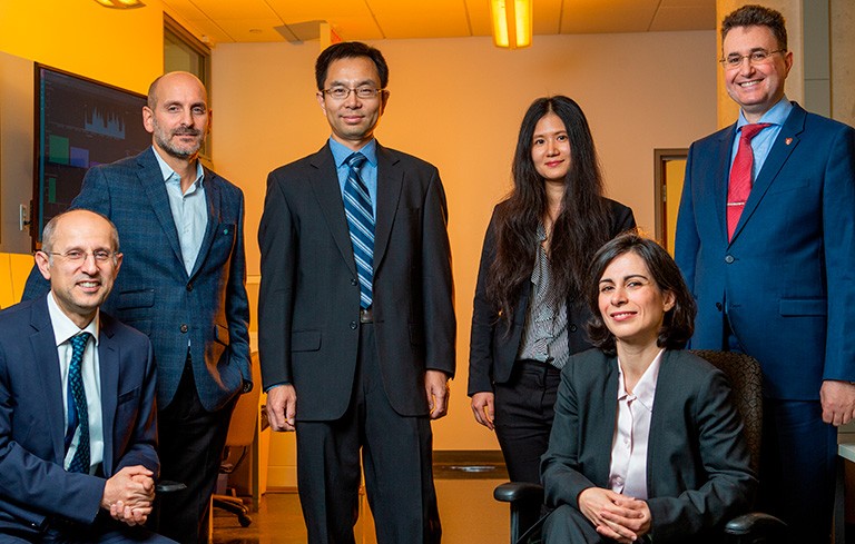 From left: Makan Pourzandi, Paul Baptista, Lingyu Wang, Mengyuan Zhang, Yosr Jarraya and Mourad Debbabi.