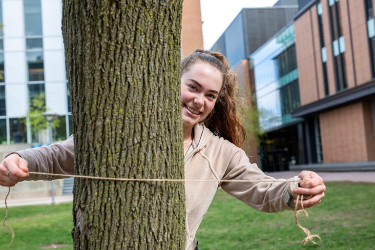 Undergraduate research assistant Maya Catterall’s passion for trees and how they support life in urban centres led her to seek out the project.