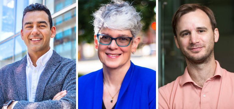 From left: Emad Shihab, Catherine Mulligan and Tristan Glatard.