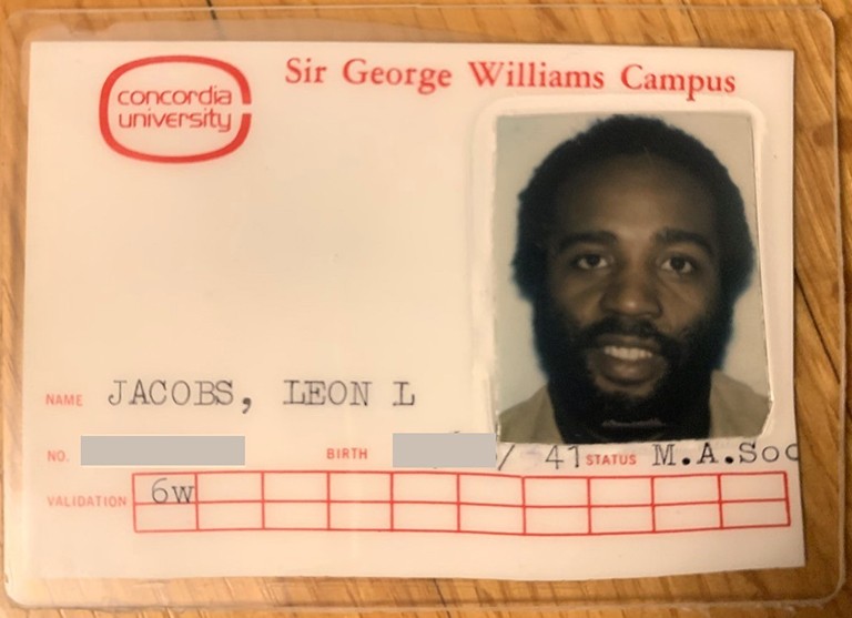Concordia ID card of part-time instructor, Leon Jacobs