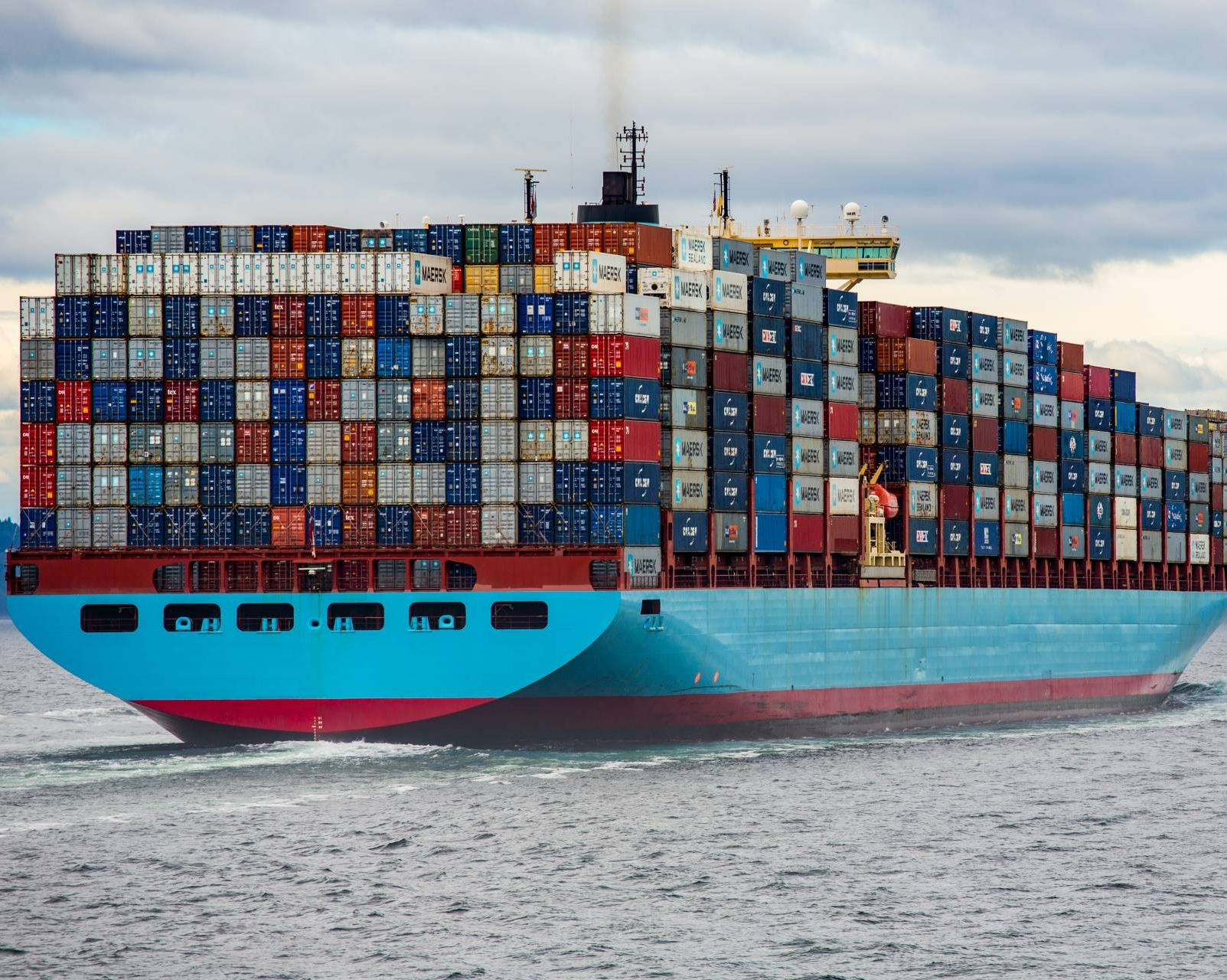 containerized cargo on an ocean freight ship
