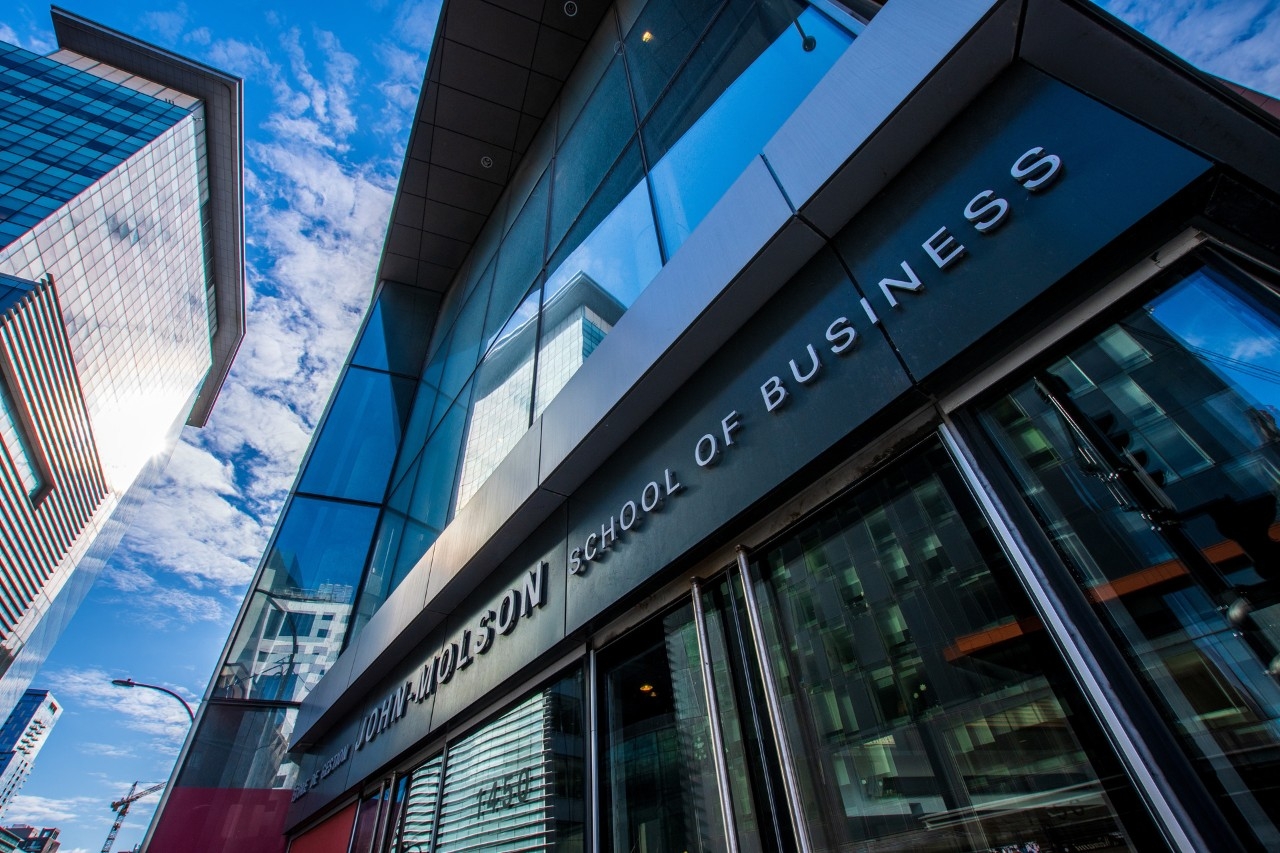 Exterior of building with blue sky in the background 