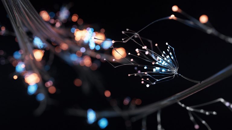 Fibre cables in bright colours