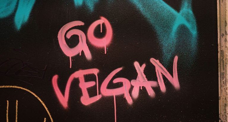 Graffiti reading Go Vegan