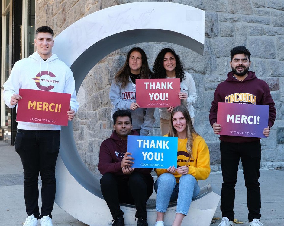 Une vidéo de remerciement aux donateurs et donatrices de la part du président et des étudiants et étudiantes de Concordia