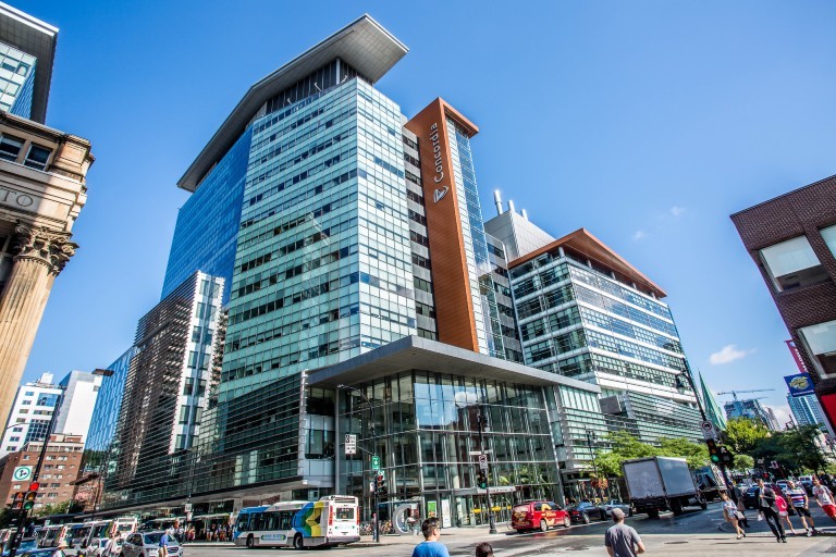 L'extérieur du pavillon intégré Génie, informatique et arts visuels sur le campus Sir George Williams de Concordia