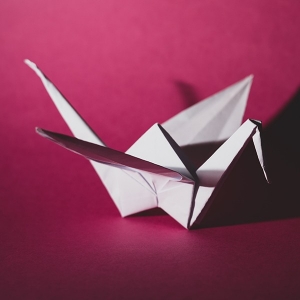 photo of swan origami that transforms a flat sheet of paper into a 3d object