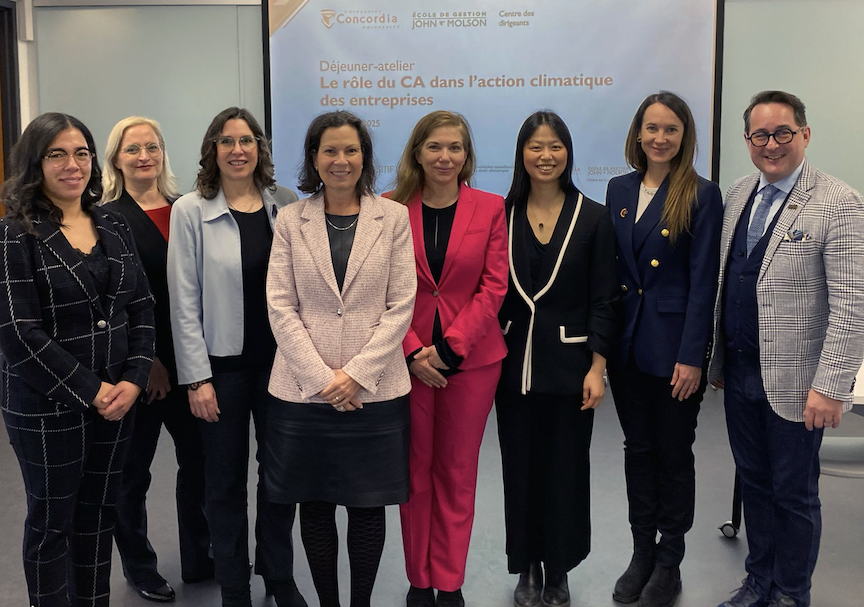 Membres du comité de gouvernance climatique, de gauche à droite : Nancy Desrosiers, Sophie Audousset-Coulier, Anne-Josée Laquerre, Anne-Marie Croteau, Emmanuelle Letourneau, Sonia Li Trottier, Claudine Trahan, Jordan Lebel Membres du comité de gouvernance climatique, de gauche à droite : Nancy Desrosiers, Sophie Audousset-Coulier, Anne-Josée Laquerre, Anne-Marie Croteau, Emmanuelle Letourneau, Sonia Li Trottier, Claudine Trahan, Jordan Lebel