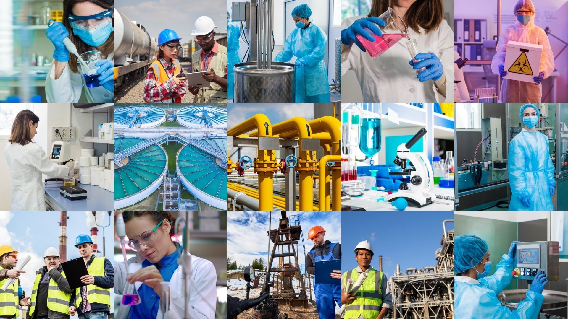 Les scientifiques et les ingénieurs travaillent dans des laboratoires et des domaines de génie chimique.